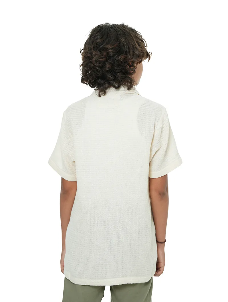 Chemise à manches courtes avec lin